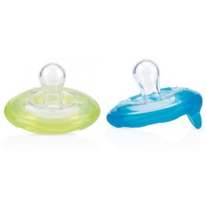 Sucettes Nuby Natural Flex Cherry 6-36m Vert et Bleu