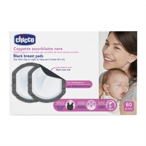 Chicco Protège-seins Coussinets Antibactériens Gobelets Absorbants De Lait Noir 60 Pcs