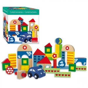 Goula Jouet Premier Age Boîte 40 Bloques Construction + Voiture