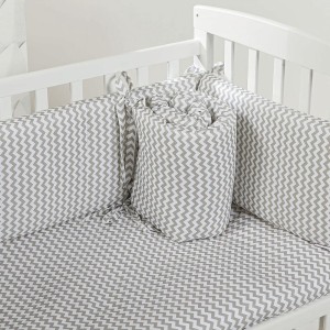 Picci Revêtement Textile 4 pièces Pour Berceau Lella Zig Zag Gris Variante 22