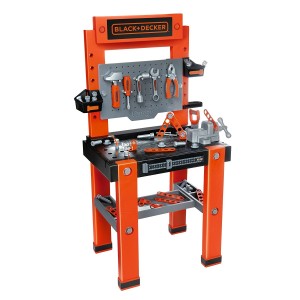 Smoby Toys , Établi Bricolo One Black + Decker + 79 Accessoires Inclus + Application Ludo-educative Dédiée