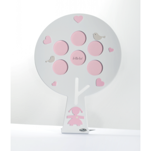 Cadre Photo Arbre Rond LeBebé Rose