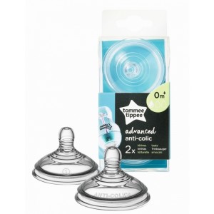 Tommee Tippee Tétines Anti-Coliques Avancées Débit Lent 0m + 2pcs