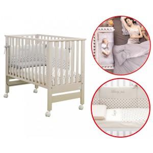 Ensemble Cradle Contact Light Blue Design Avana + Matelas + Couette en Avana Tortora