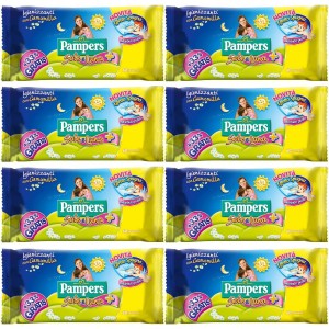 Pampers Lingettes Soleil et Lune 8 Paquets de 60 (480 Pièces)
