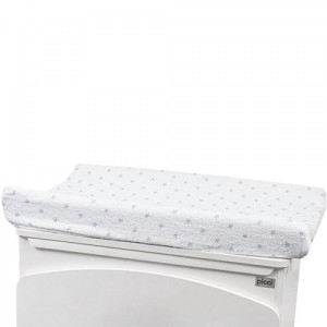 Housse de matelas à langer en mousse blanche Picci Étoiles grises