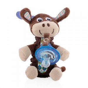Nuby Natural Flex Reindeer Plush Sucette Case Bleu