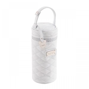 Porte-bouteille Nanan en éco-cuir matelassé blanc