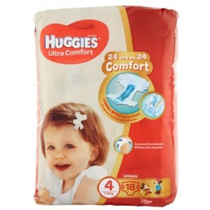 Couches Huggies Ultra Comfort 7-18 Kg Taille 4 (18pcs)