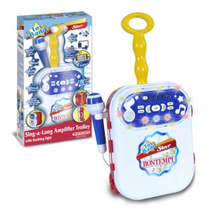 Amplificateur Bontempi avec chariot avec microphone rouge jaune - Canta Tu -