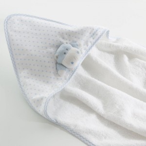 Peignoir de naissance Nanan Bombo bleu clair