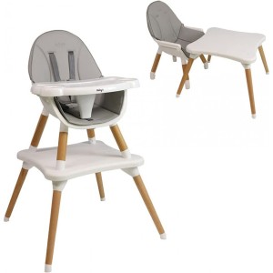 Chaise haute Migo Eva 2 en 1 Gris clair