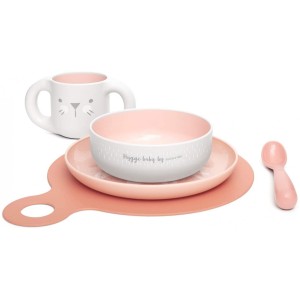 Ensemble de nourriture pour bébé Suavinex Hygge + 6M rose