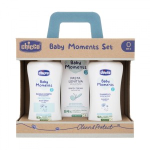 Coffret Chicco Baby Moments (Beau Corps 200 ml, Shampoing 200 ml, Pâte Apaisante 100 ml)