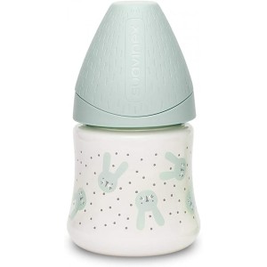 Bouteille Suavinex en verre à eau vert Hygge 150 ml débit lent