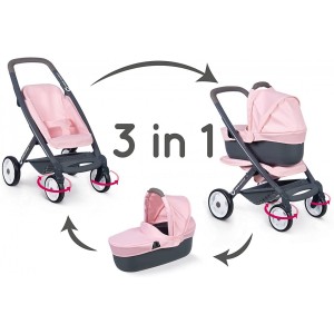 Poussette et Landau pour Poupées Smoby Bébé Confort 3 en 1 Rose