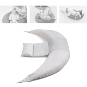 Oreiller de grossesse et d'allaitement Nuvita DreamWizard Gris Blanc