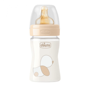 Biberon Chicco Original Touch 150 ml Verre en caoutchouc beige à débit lent