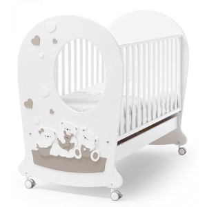 Lit bébé Erbesi Mirtillone Bianco Tortora