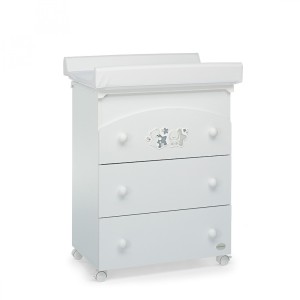 Table à langer à tiroirs Foppapedretti Small Friends Blanc