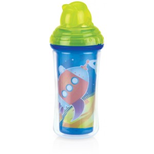 Tasse avec Paille Nuby Thin Flip-It 270ml Bleu / Jaune