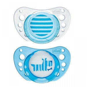 Chicco Lot de Deux Sucette Physio Air Caoutchouc 0-6m Bleu