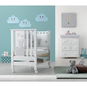 Azzurra Design Contact Art Ensemble Blanc (Lit + Baignoire Bébé + Ensemble Couette + Matelas)