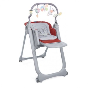 Chicco Chaise Haute Bébé Polly Magic Relax 4 Roues Scarlet Dossier Inclinable