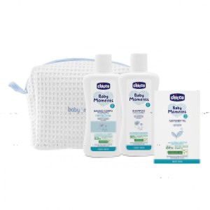 Ensemble de beauté Chicco Baby Moments avec fermeture éclair bleu clair