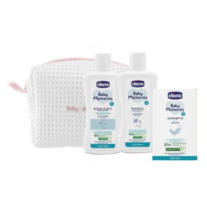 Ensemble de beauté Chicco Baby Moments avec fermeture éclair rose