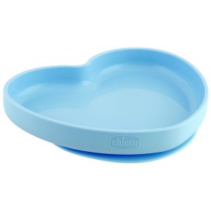 Bol Chicco en silicone coeur bleu