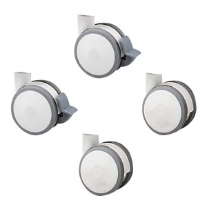 Kit 4 roues pour lit Erbesi avec goupille