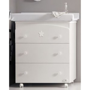 Table à langer Mio Colors White Hearts