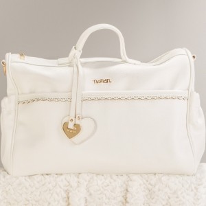 Sac de marche Nanan en similicuir blanc
