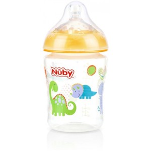 Biberon Nuby SoftFlex Anticolica à débit lent 270 ml Orange