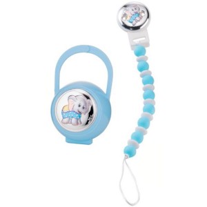 Set Chaîne Valenti + Porte-tétine Blue Elephant