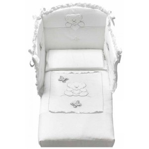 Ensemble Housse de Couette Bleue Design Soffio Blanc
