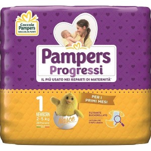 Couches pour nouveau-né Pampers Progressi 2-5 kg taille 1 (28 pièces)