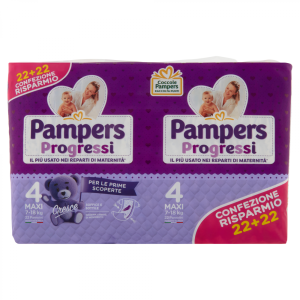 Pampers Progressi 4 MAXI DOUBLE 22 + 22 pièces
