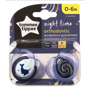 Succhietto Tommee Tippee 2 Pz Night Time 0-6m Pesce Spada Blu