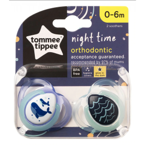 Tommee Tippee - Lot De 2 Sucettes Nuit - 0/6 Mois - Modèle Aléatoire