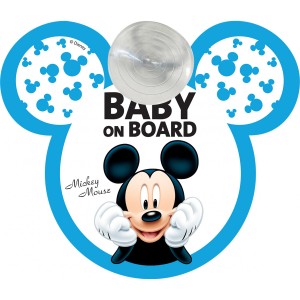 Panneau de voiture avec ventouse bébé à bord Disney par Colzani Mickey Mouse