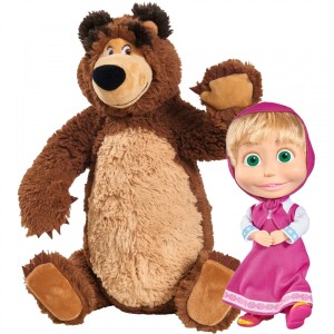 Ensemble de peluches Simba Bear et Masha 23 et 43 cm