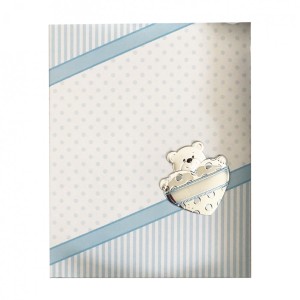 Album de naissance Innocenti Argenti Teddy Bear Heart 20x25 Light Blue