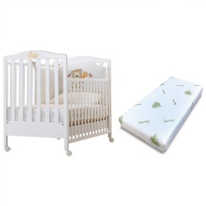 Kit Lit Blanc Design Web Bleu Clair + Matelas