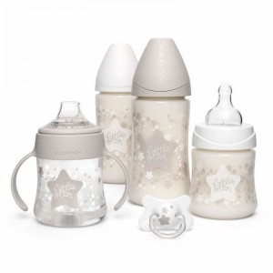 Set 4 Biberons + Tétine Suavinex Little Star Blanc