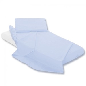 Feuilles pour Cot Billo et Ball avec Coins 3 Pcs Couleur Unie Bleu Clair