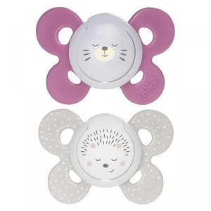 Succhietto Chicco Physio Comfort Night Silicone 2pz Rosa Beige 16-36m
