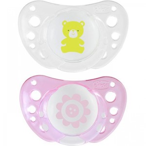 Succhietto Chicco Physio Air Silicone 2 PZ Rosa Bianco 0-6m