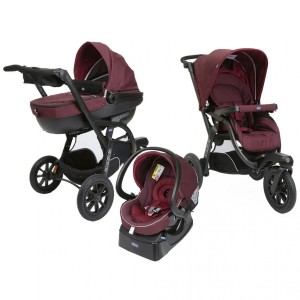 Trio Chicco Activ3 Top Poudre Bordeaux + Kit Auto